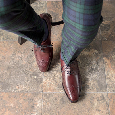 Prestige Longwing Blucher - Burgundy box calf