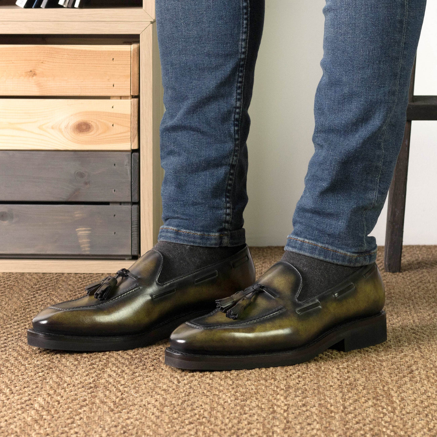 Elysianza Loafer - Green patina