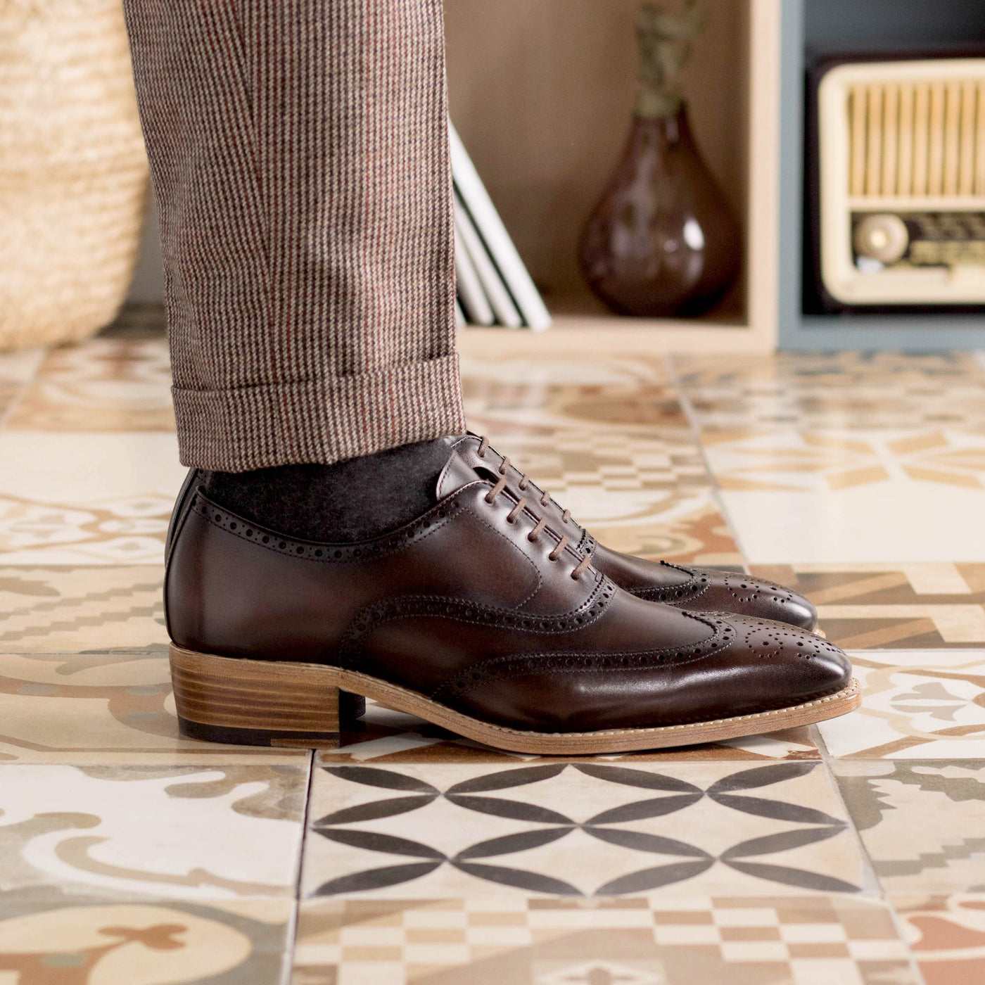 Beauregard Full Brogue - Dark brown box calf