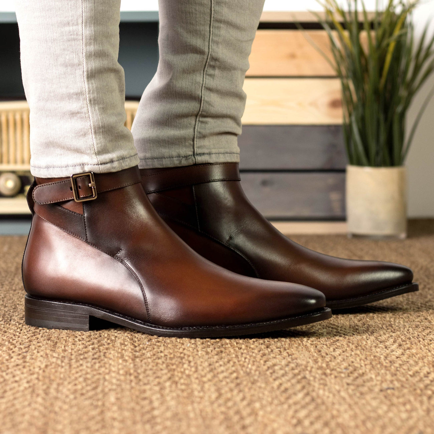 Steed Jodhpur - Med brown box calf