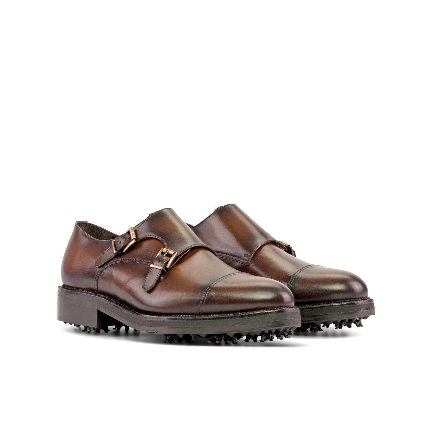 Valor Double Monk - Med Brown Box Calf