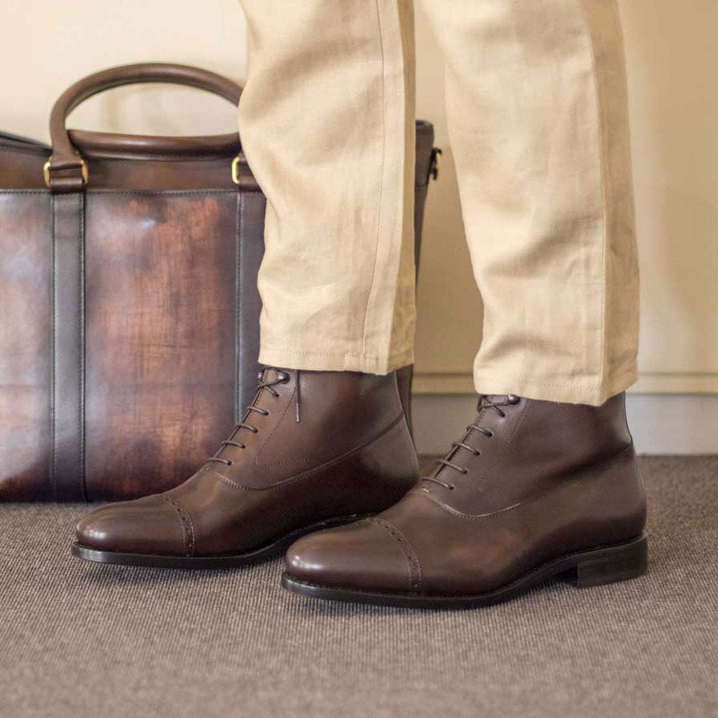 Stately Balmoral Boot - Dark brown box calf