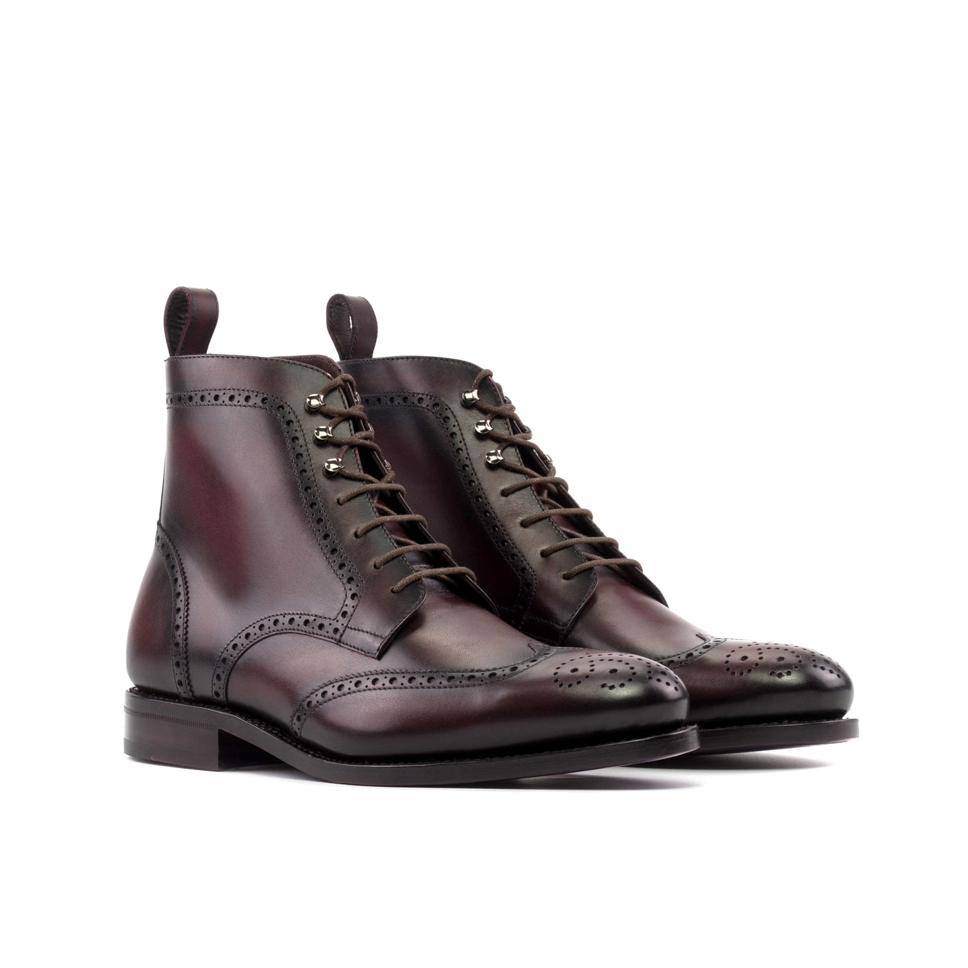 Garrison Military Brogue - Burgundy box calf