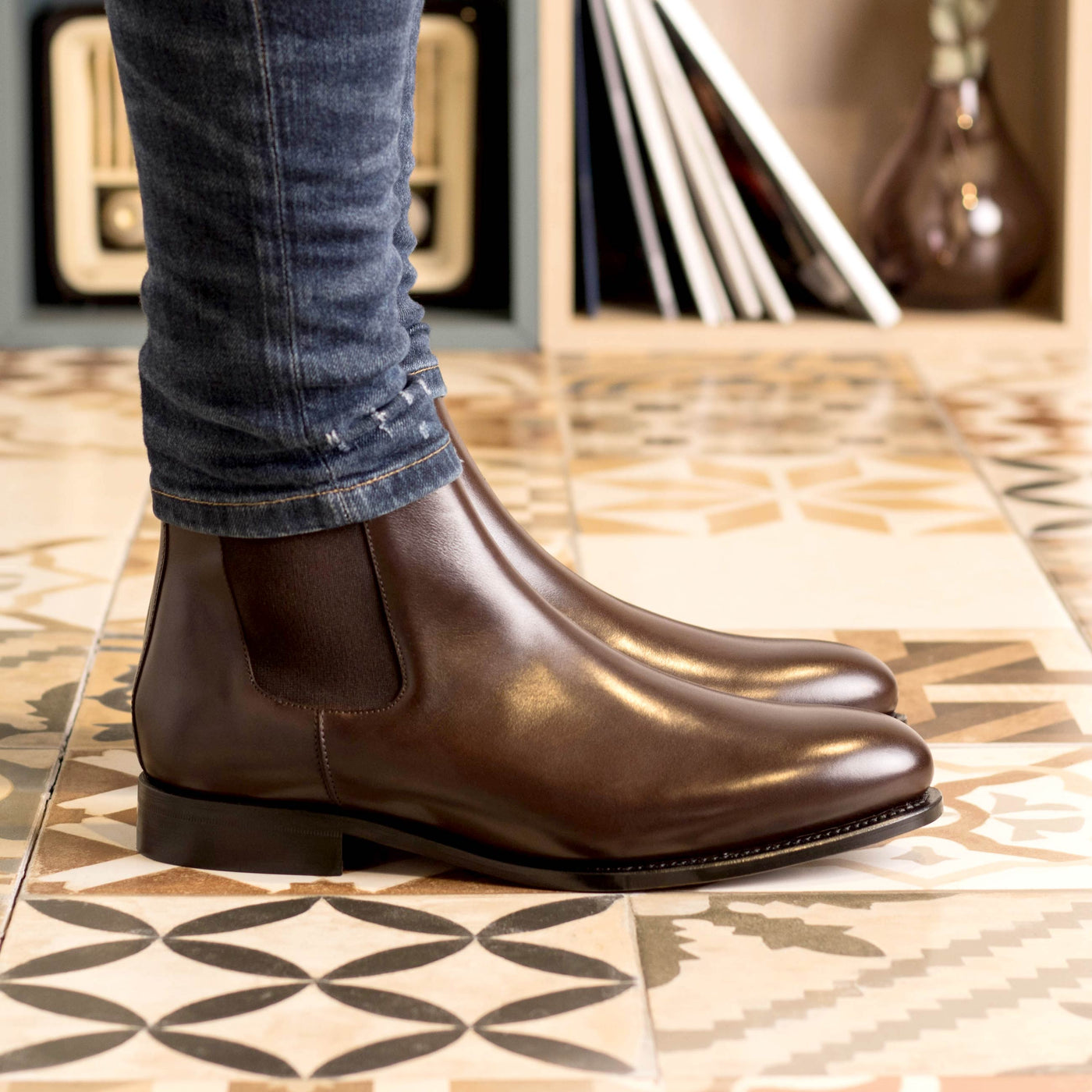 Angelo Chelsea Boot Classic - Dark brown box calf