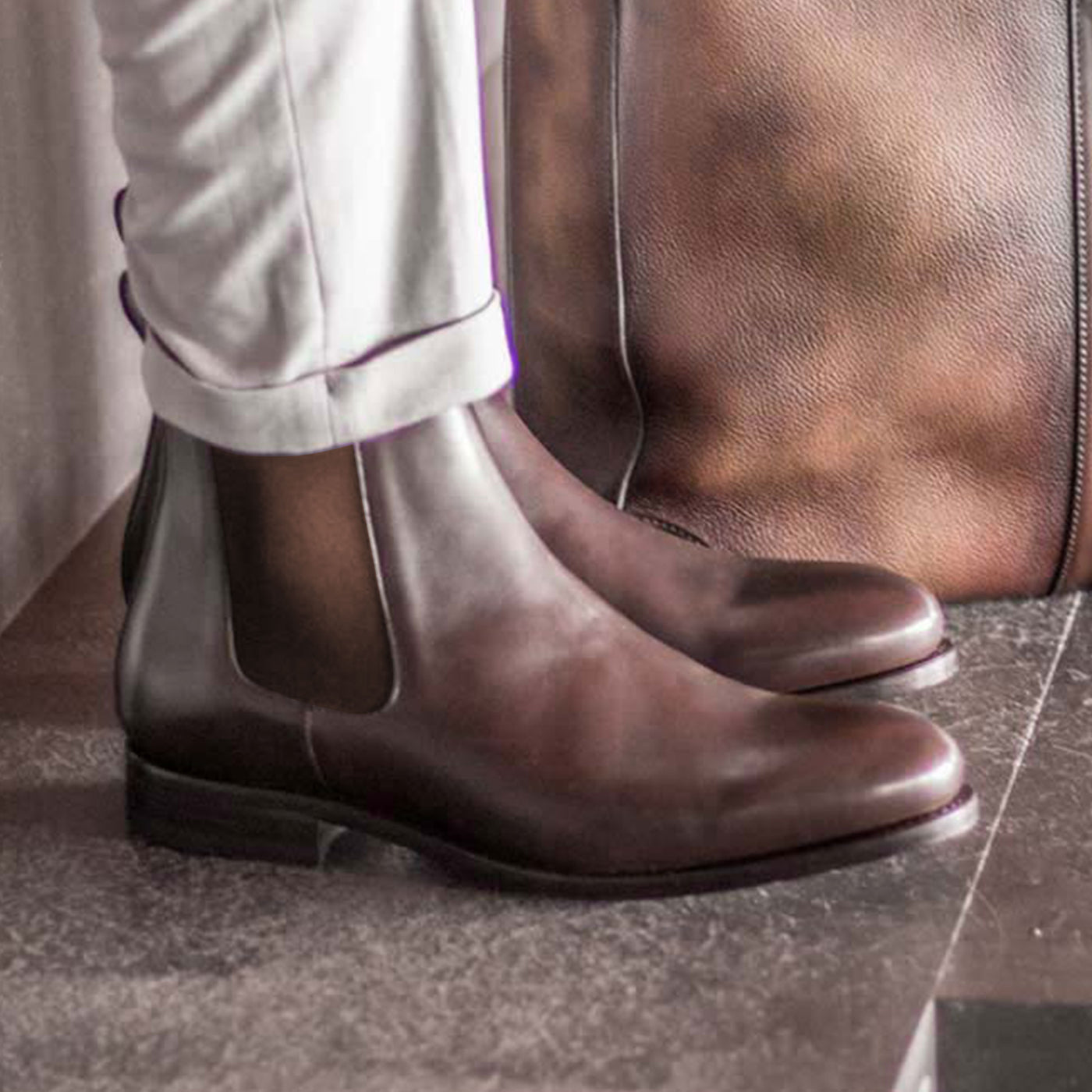 Leonardo Chelsea Boot Classic-Dark brown box calf