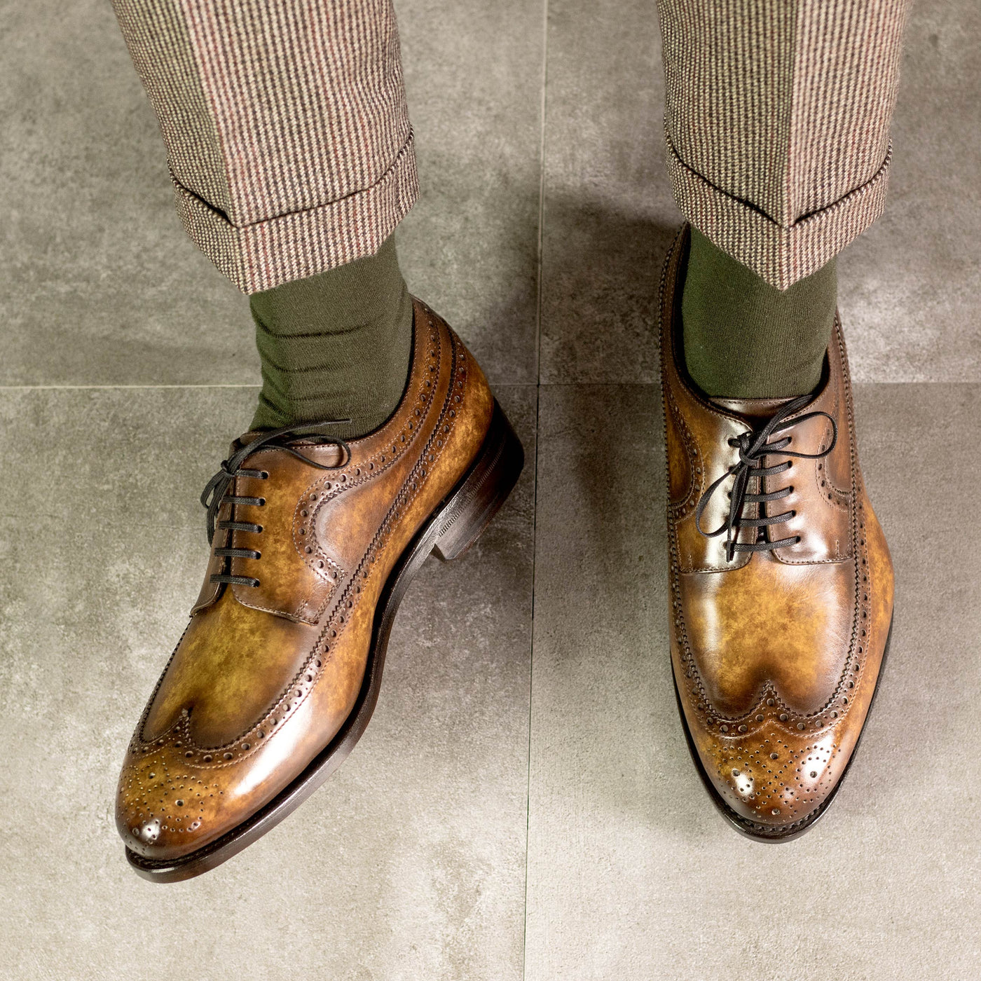 Vanguard Longwing Blucher - Cognac patina