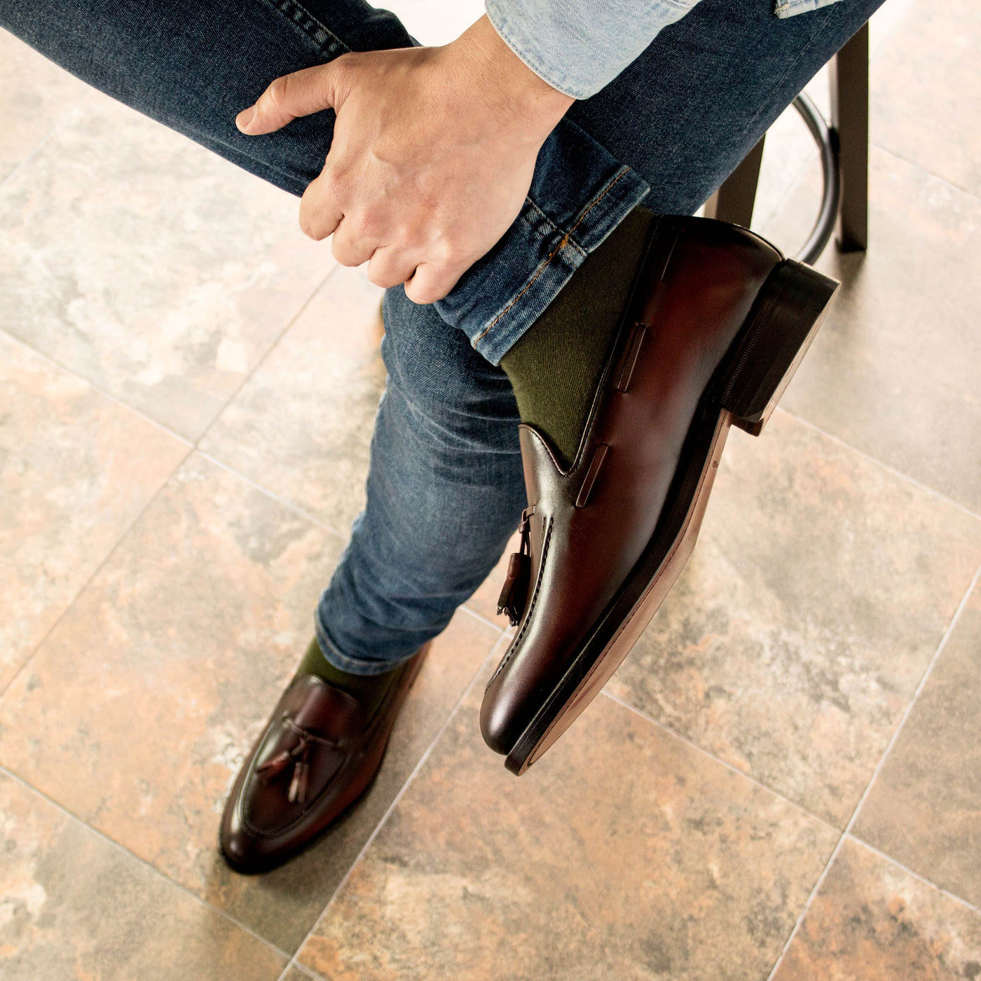 Seraph Loafer - Burgundy box calf