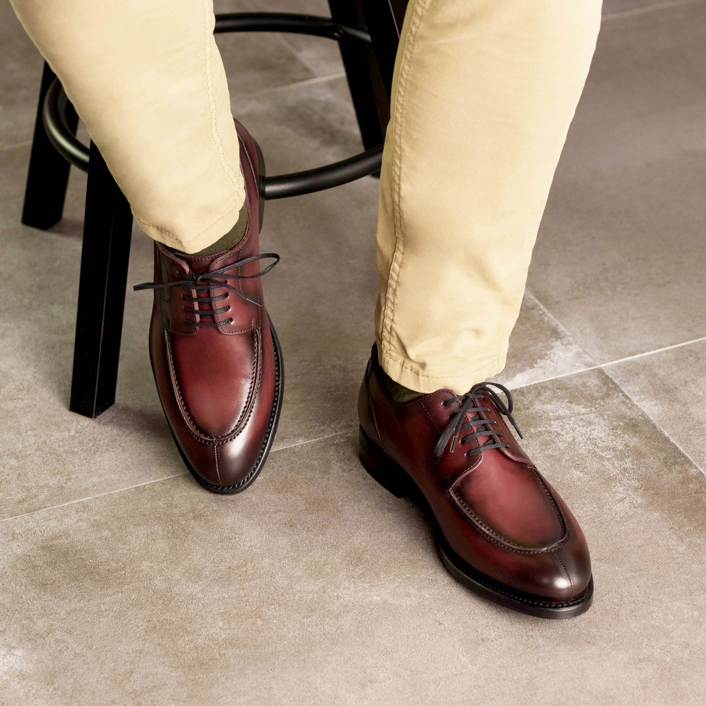 Edward Derby Split Toe - Burgundy vitello