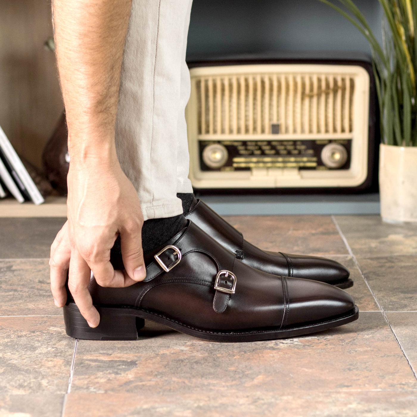 Epoch Double Monk -Dark Brown Box Calf