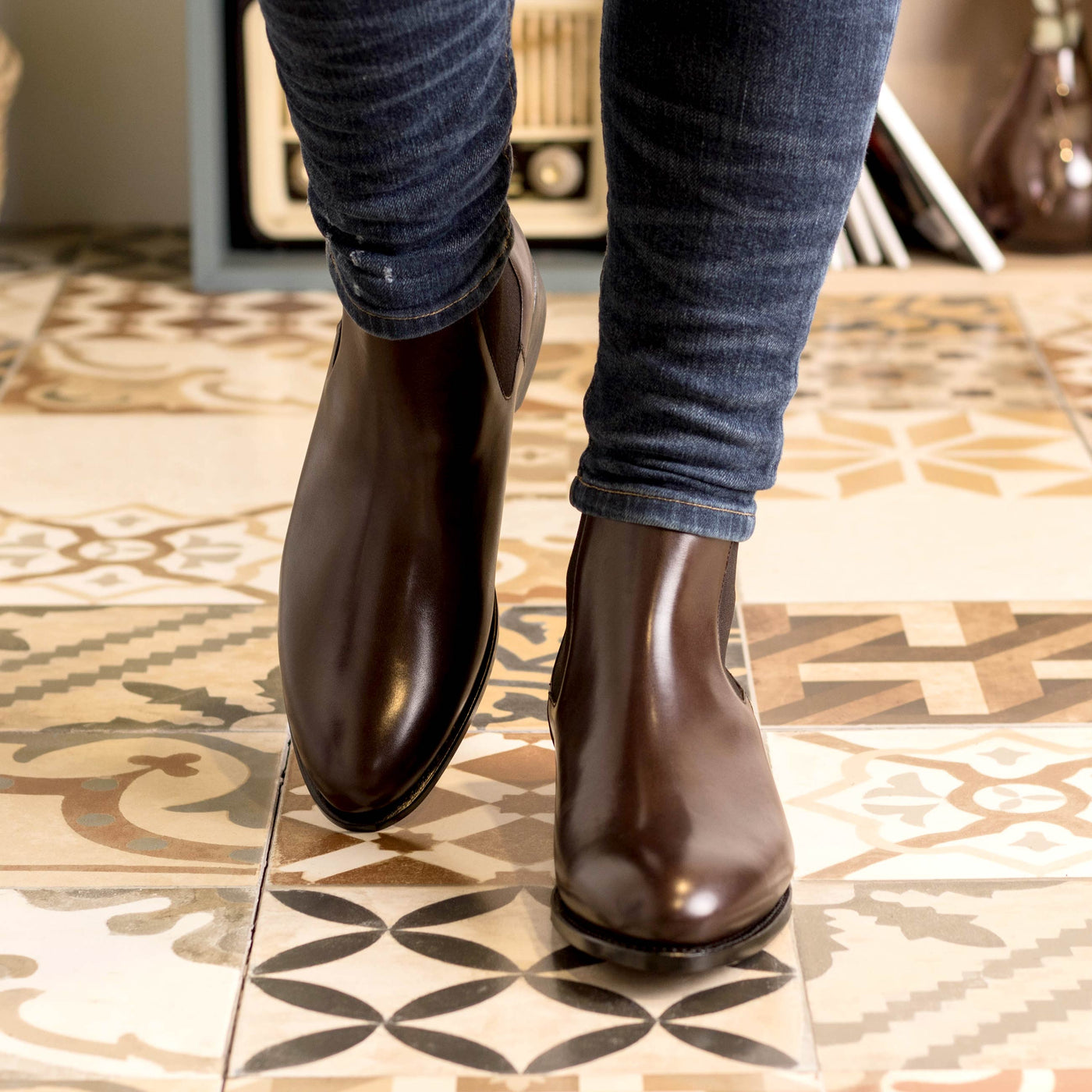 Angelo Chelsea Boot Classic - Dark brown box calf