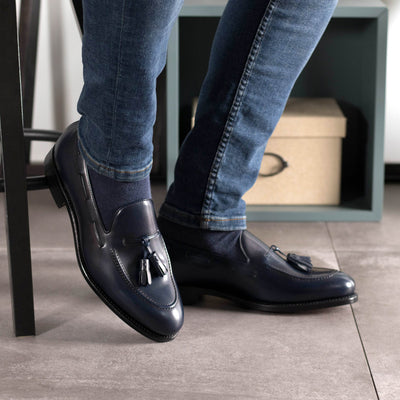 Elitara Loafer - Navy box calf