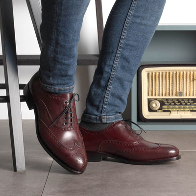 Alfred Full Brogue - Burgundy box calf