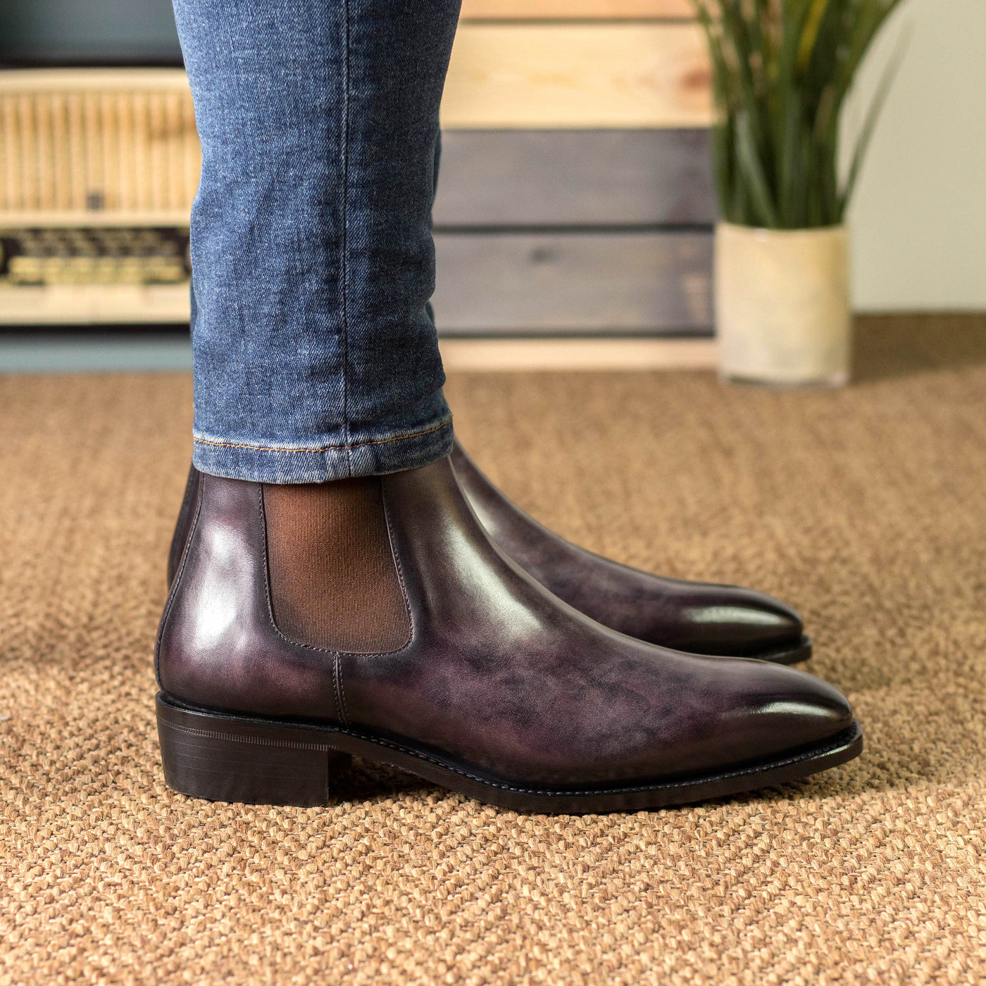 Alberto Chelsea Boot Classic - Aubergine patina