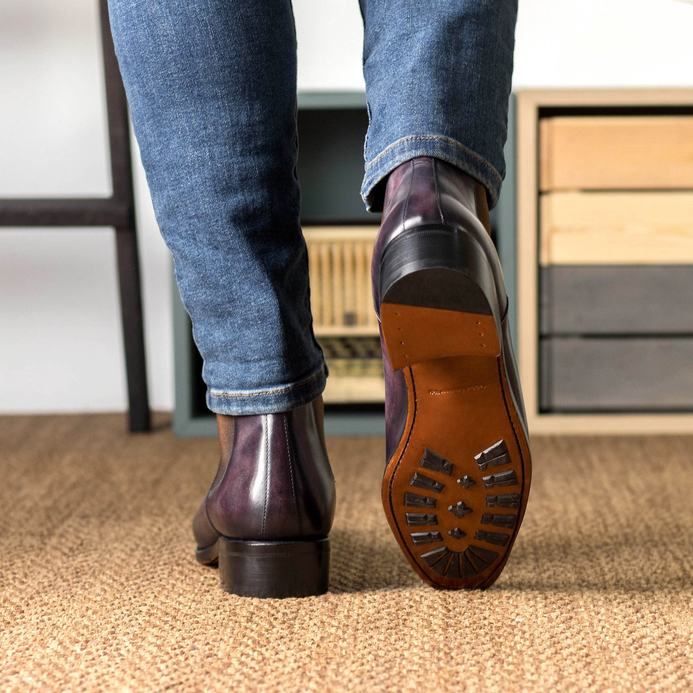 Alberto Chelsea Boot Classic - Aubergine patina