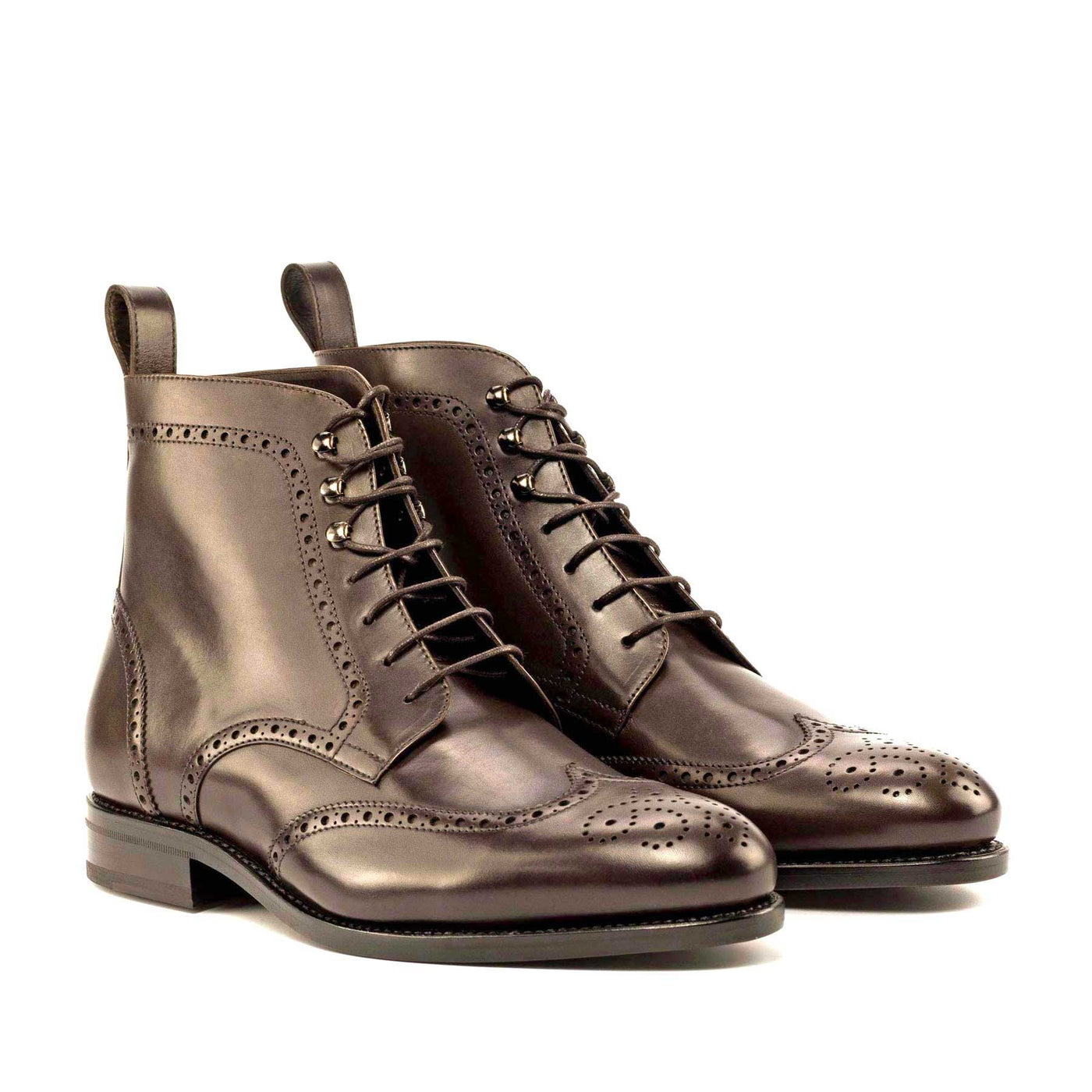 Commandeer Military Brogue - Dark brown box calf