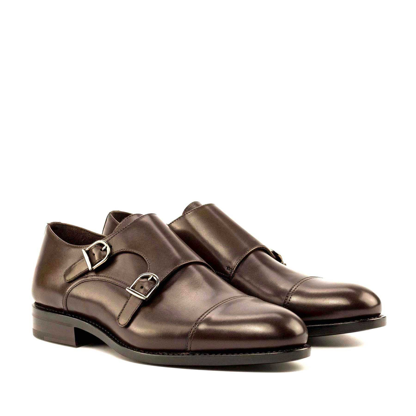 Maverick Double Monk -Dark brown box calf