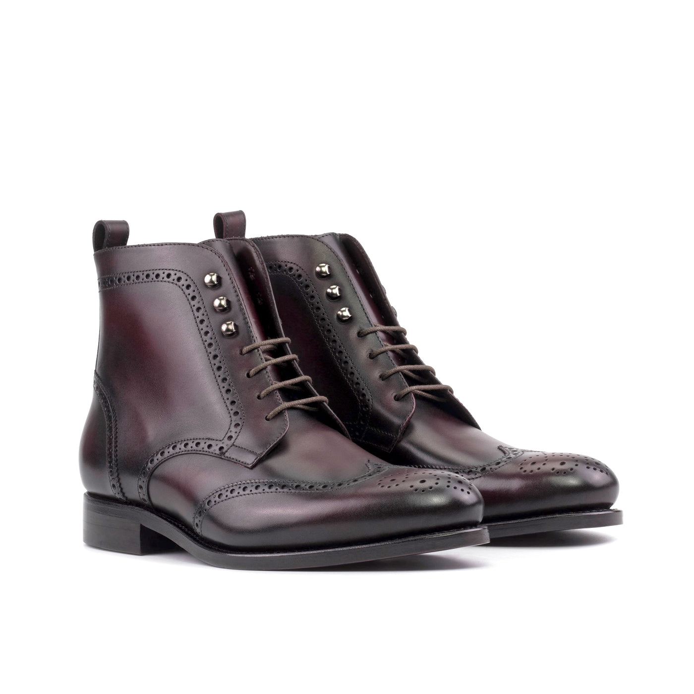 Bravo Military Brogue - Burgundy box calf