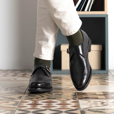 Peter Single Monk - black box calf