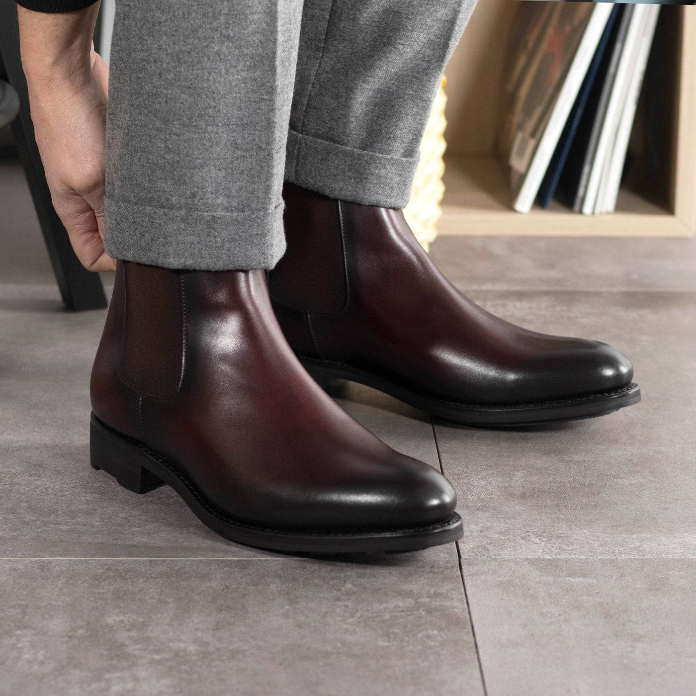 Fabrizio Chelsea Boot Classic - Burgundy box calf