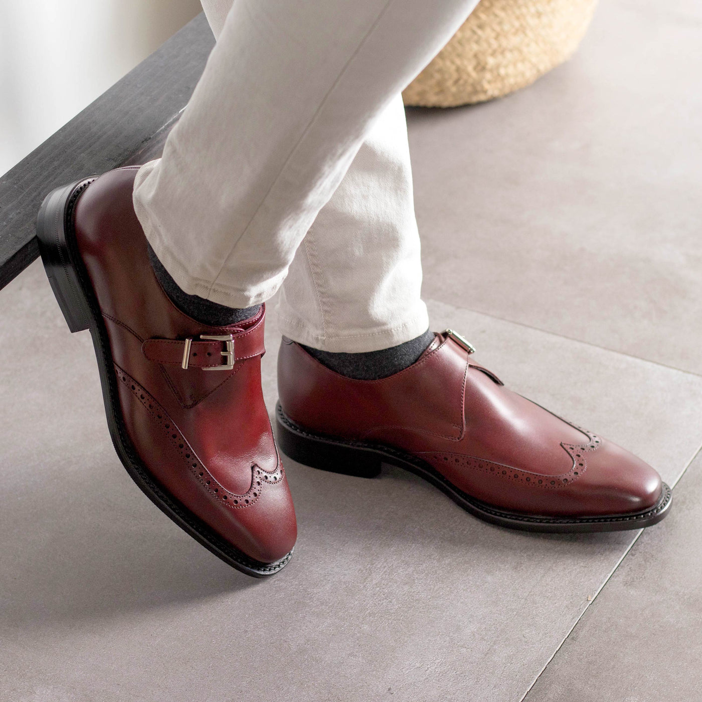 Astral Single Monk - Burgundy box calf