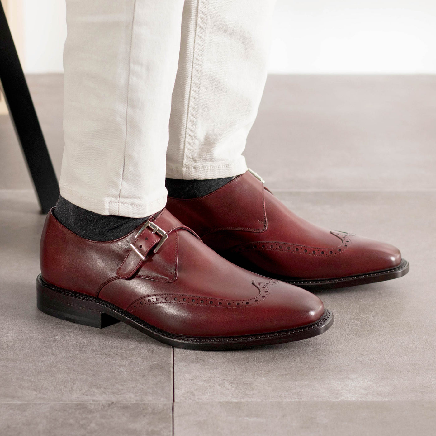 Astral Single Monk - Burgundy box calf