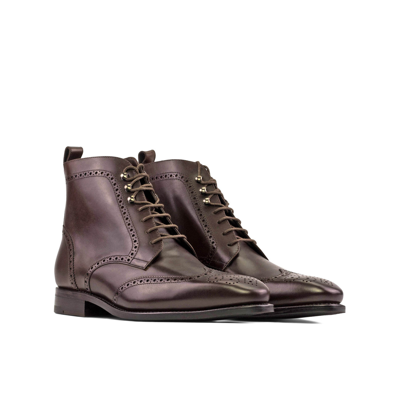 Trooper Military Brogue - Dark brown box calf