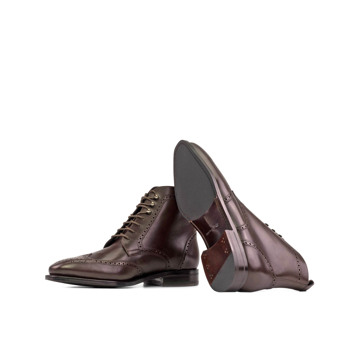 Trooper Military Brogue - Dark brown box calf