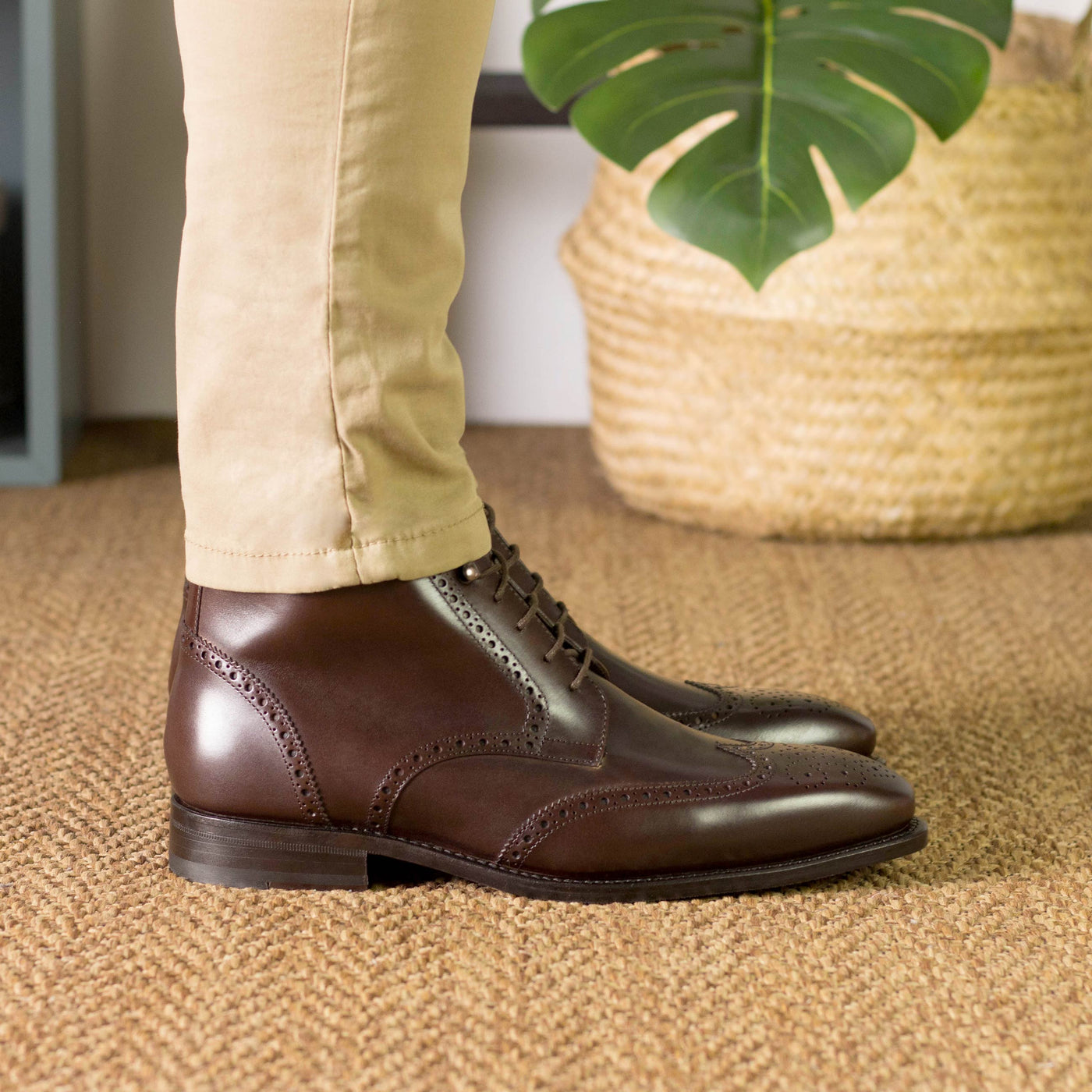 Trooper Military Brogue - Dark brown box calf