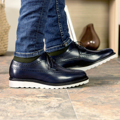 Stately Longwing Blucher - Navy box calf